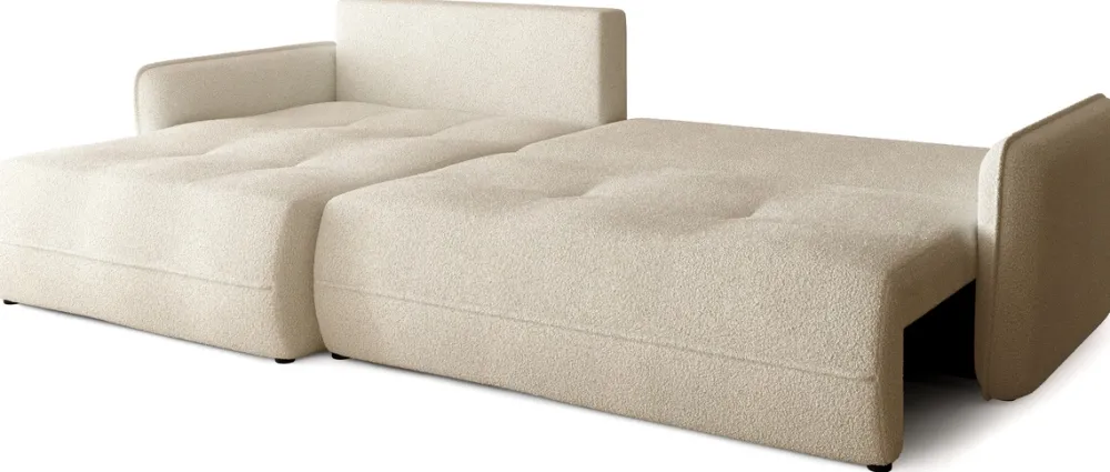 Meble Dla Dzieci|Meble Młodzieżowe>BROMARKT Narożnik z funkcją spania i pojemnikiem na pościel CLAUDIO boucle