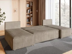 Narożniki>BROMARKT Narożnik z funkcją spania i pojemnikiem na pościel TOP U SLIM