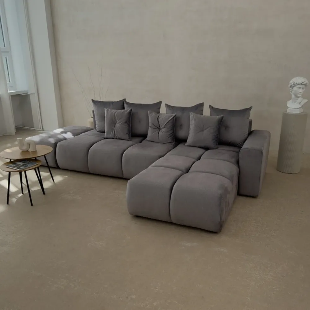 Narożniki>BROMARKT Narożnik z funkcją spania i pojemnikiem na pościel RAMIRO butelkowa zieleń