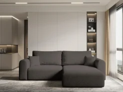 Narożniki></noscript>KENIX Narożnik z funkcją spania i pojemnikiem na pościel KORNEL boucle