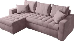 Meble Dla Dzieci|Meble Młodzieżowe>BROMARKT Narożnik z funkcją spania LUIS pojemnik na pościel pudrowy róż