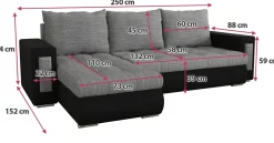 Meble Dla Dzieci|Meble Młodzieżowe></noscript>BROMARKT Narożnik z funkcją spania MERLIN