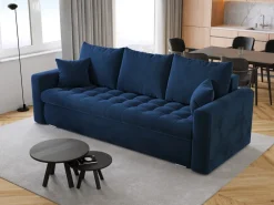 Meble Młodzieżowe|Kanapy I Sofy>BROMARKT Niebieska kanapa z funkcją spania i pojemnikiem do salonu LUIS