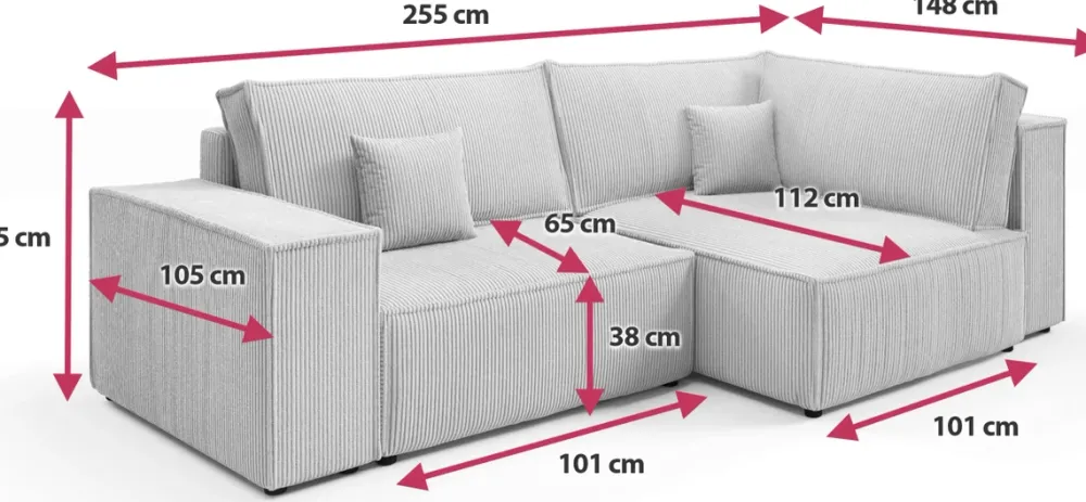 Meble Dla Dzieci|Meble Młodzieżowe>BROMARKT Niebieska rogówka do salonu z funkcją spania PEDRO DUO