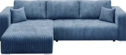 Meble Dla Dzieci|Narożniki>BROMARKT Niebieska rogówka do salonu z funkcją spania sztruksowa CELEST