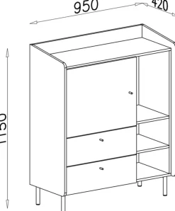 Meble Dla Dzieci|Zestawy Mebli Młodzieżowych></noscript>MEBLAR Niska komoda młodzieżowa z szufladami 95 cm nowoczesna ALDENO beż piaskowy