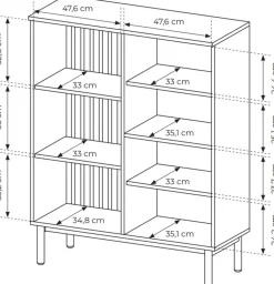 Zestawy Mebli Do Salonu|Witryny></noscript>LASKI Niska witryna do salonu przeszklona 100 cm LARINO dąb evoke