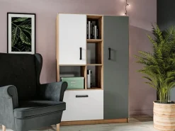 Zestawy Mebli Młodzieżowych></noscript>ML Meble Niski regał półotwarty do pokoju młodzieżowego FINI