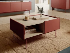 Ławy I Stoliki></noscript>PIASKI Nowoczesna ława kawowa z szufladami 65x97 cm CRYSTAL