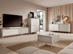 Zestawy Mebli Do Salonu|Szafki Rtv></noscript>LASKI Nowoczesna owa szafka RTV pod telewizor 187 cm do salonu SAREVO beż