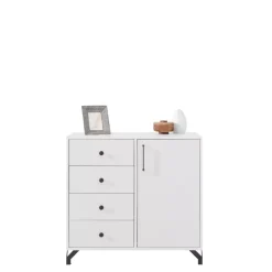 Zestawy Mebli Młodzieżowych|Komody>MEBLAR Nowoczesna biała komoda 90 cm BOMBAY