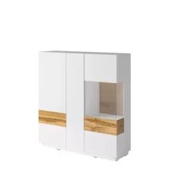 Zestawy Mebli Do Salonu|Meblościanki></noscript>Helvetia Nowoczesna biała meblościanka 290 cm KOBE