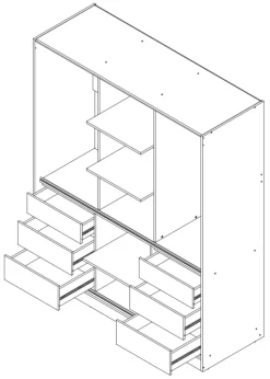 Zestawy Mebli Do Przedpokoju|Szafy Do Przedpokoju>JUREK Nowoczesna biała szafa przesuwna z lustrem 180 cm HORIZON biały