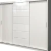 Szafy Trzydrzwiowe|Szafy Przesuwne>Stolar Nowoczesna biała szafa przesuwna z szufladami 250 cm MARGO