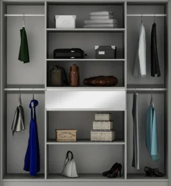 Szafy Do Pokoju Dziecięcego|Szafy Młodzieżowe>Stolar Nowoczesna biała szafa uchylna z lustrem i półkami 200 cm SPARK biały