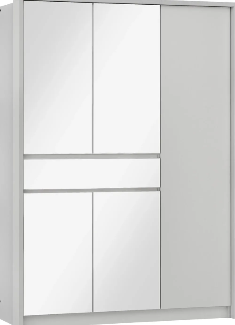 Szafy Do Pokoju Dziecięcego|Szafy Młodzieżowe>Stolar Nowoczesna biała szafa uchylna z lustrem i półkami 150 cm SPARK biały
