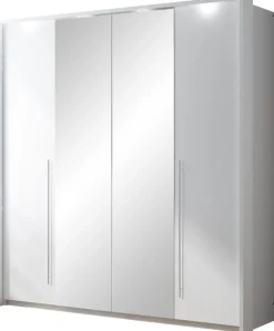 Szafy Młodzieżowe|Szafy Do Salonu>Stolar Nowoczesna biała szafa z lustrem 210 cm do sypialni BRAND biały