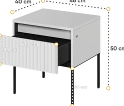 Szafki Nocne></noscript>lenart. Nowoczesna biała szafka nocna do sypialni z ryflowanym frontem TREND