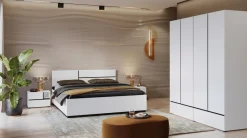 Meble Dla Dzieci|Zestawy Mebli Do Sypialni></noscript>Helvetia Nowoczesna biała szafka nocna z szufladami 55 cm CROSS biały