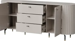 Komody>DOLMAR Nowoczesna czarna komoda z szufladami 190 cm ZELDA kaszmir