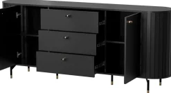 Komody>DOLMAR Nowoczesna czarna komoda z szufladami 190 cm ZELDA czarny