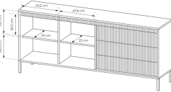 Zestawy Mebli Do Salonu|Komody></noscript>LASKI Nowoczesna czarna komoda z szufladami do salonu 187 cm SAREVO czarny