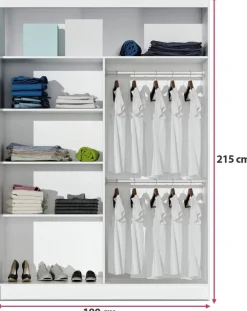 Szafy Dwudrzwiowe|Szafy Z Lustrem></noscript>Stolar Nowoczesna czarna szafa przesuwna z lustrem 180 cm VOTIS czarny