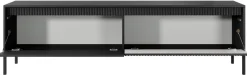 Szafki Rtv>LASKI Nowoczesna czarna szafka RTV pod telewizor 187 cm do salonu SAREVO czarny