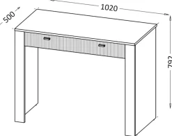 Zestawy Mebli Do Sypialni|Toaletki I Konsole></noscript>DOLMAR Nowoczesna czarna toaletka z szufladami 102 cm MISTY czarny