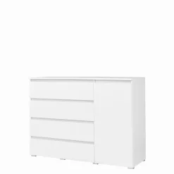 Meble Młodzieżowe|Zestawy Mebli Młodzieżowych>MARIDEX Nowoczesna duża komoda z szufladami i półkami COSTA biały