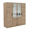 Meble Dla Dzieci|Meble Młodzieżowe>Stolar Nowoczesna duża szafa z lustrem i szufladami 196 cm KODA