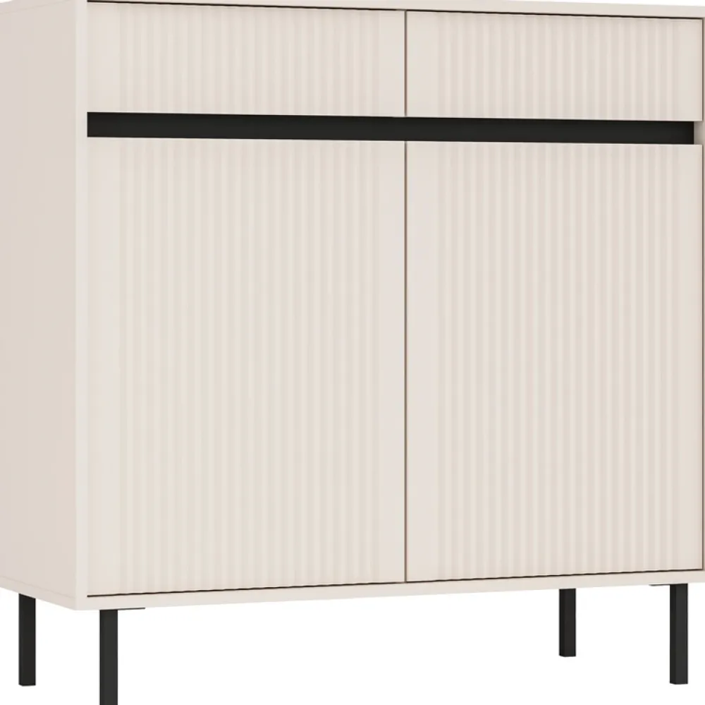 Zestawy Mebli Do Salonu|Komody>Lempert Nowoczesna dwudrzwiowa komoda z szufladami 100 cm OMEGA beż piaskowy