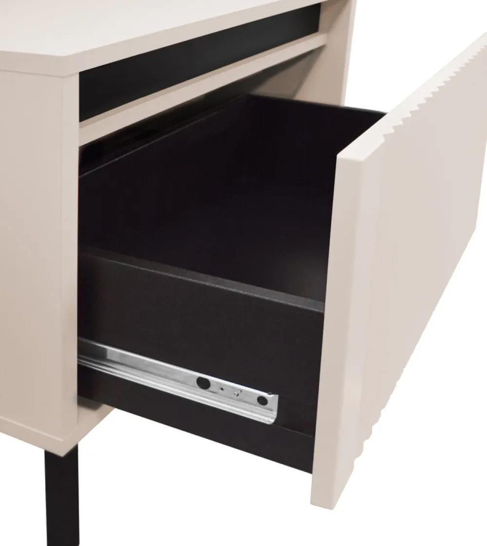 Zestawy Mebli Do Salonu|Komody>Lempert Nowoczesna dwudrzwiowa komoda z szufladami 100 cm OMEGA beż piaskowy