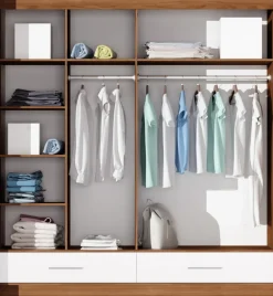 Szafy Dwudrzwiowe|Szafy Z Lustrem>Stolar Nowoczesna dwudrzwiowa szafa przesuwna z lustrem 203 cm ARISA