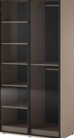 Meble Dla Dzieci|Zestawy Mebli Do Przedpokoju>PIASKI Nowoczesna dwudrzwiowa szafa z witryną 101 cm SIGMA beż