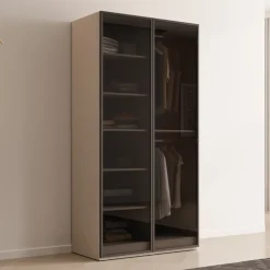 Meble Dla Dzieci>PIASKI Nowoczesna dwudrzwiowa szafa z witryną 101 cm SIGMA kaszmir