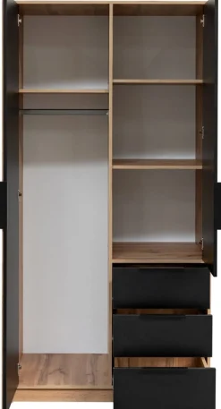 Szafy Dwudrzwiowe|Szafy Do Przedpokoju>Stolar Nowoczesna dwudrzwiowa szafa z lamelami 100 cm BILL