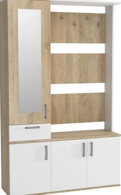 Garderoby|Zestawy Mebli Do Przedpokoju>Meblohand Nowoczesna garderoba do przedpokoju z lustrem i szufladą LUCCA