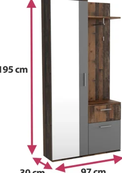 Garderoby|Zestawy Mebli Do Przedpokoju></noscript>Meblohand Nowoczesna garderoba do przedpokoju z lustrem JOVITA