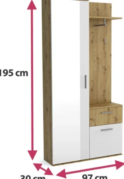 Garderoby|Zestawy Mebli Do Przedpokoju></noscript>Meblohand Nowoczesna garderoba do przedpokoju z lustrem JOVITA