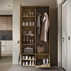 Garderoby>BRATEX Nowoczesna garderoba do przedpokoju 90 cm DORANO z lustrem dąb artisan