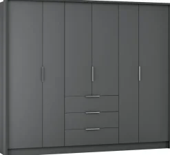 Meble Młodzieżowe|Zestawy Mebli Do Przedpokoju>Stolar Nowoczesna owa duża szafa do sypialni 255 cm BANG grafit