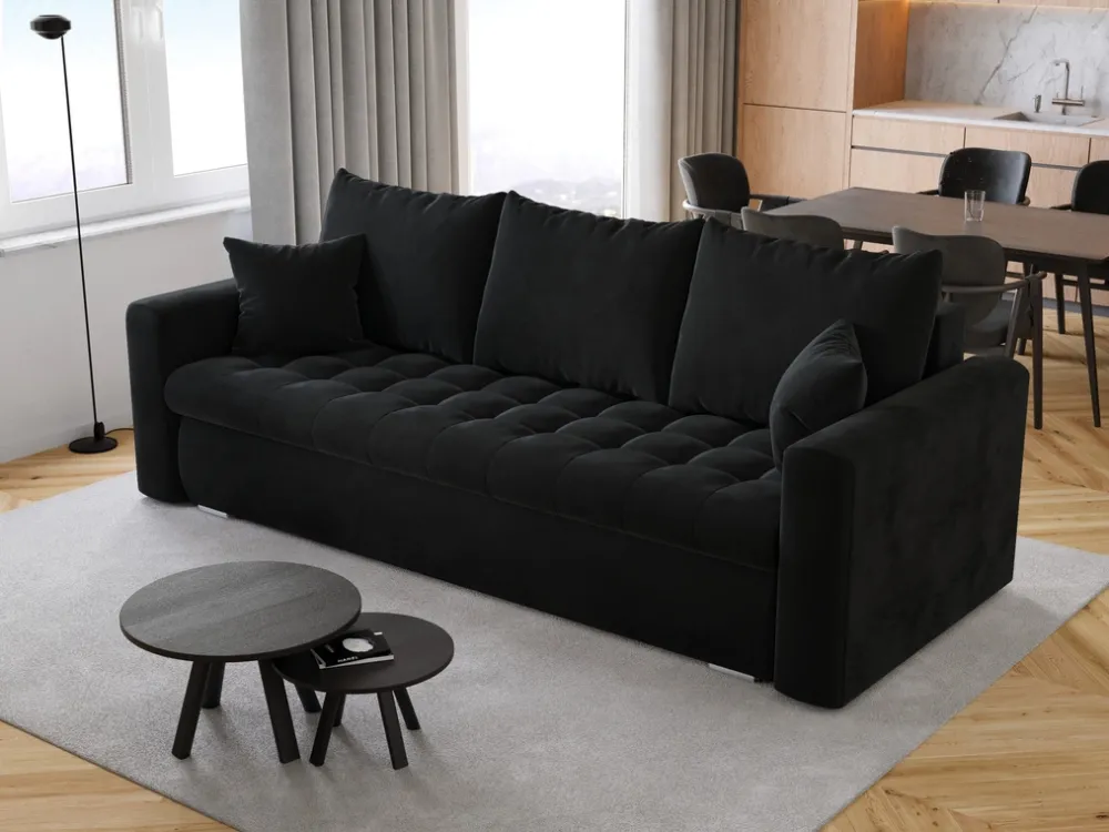 Meble Młodzieżowe|Kanapy I Sofy>BROMARKT Nowoczesna kanapa do salonu z funkcją spania i pojemnikiem LUIS