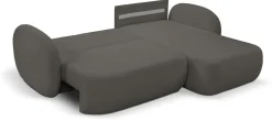 Narożniki>LASKI Nowoczesna kanapa narożna z funkcją spania do salonu grafit OMERO