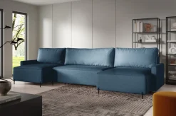 Narożniki></noscript>BROMARKT Nowoczesna kanapa narożna z funkcją spania do salonu NORTON U