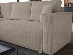 Meble Dla Dzieci|Meble Młodzieżowe></noscript>BROMARKT Nowoczesna kanapa narożna z funkcją spania sztruks TOP beż