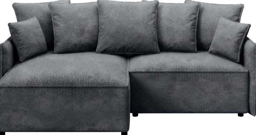 Narożniki>BROMARKT Nowoczesna kanapa rogowa szara wolnostojąca boucle ARTUR