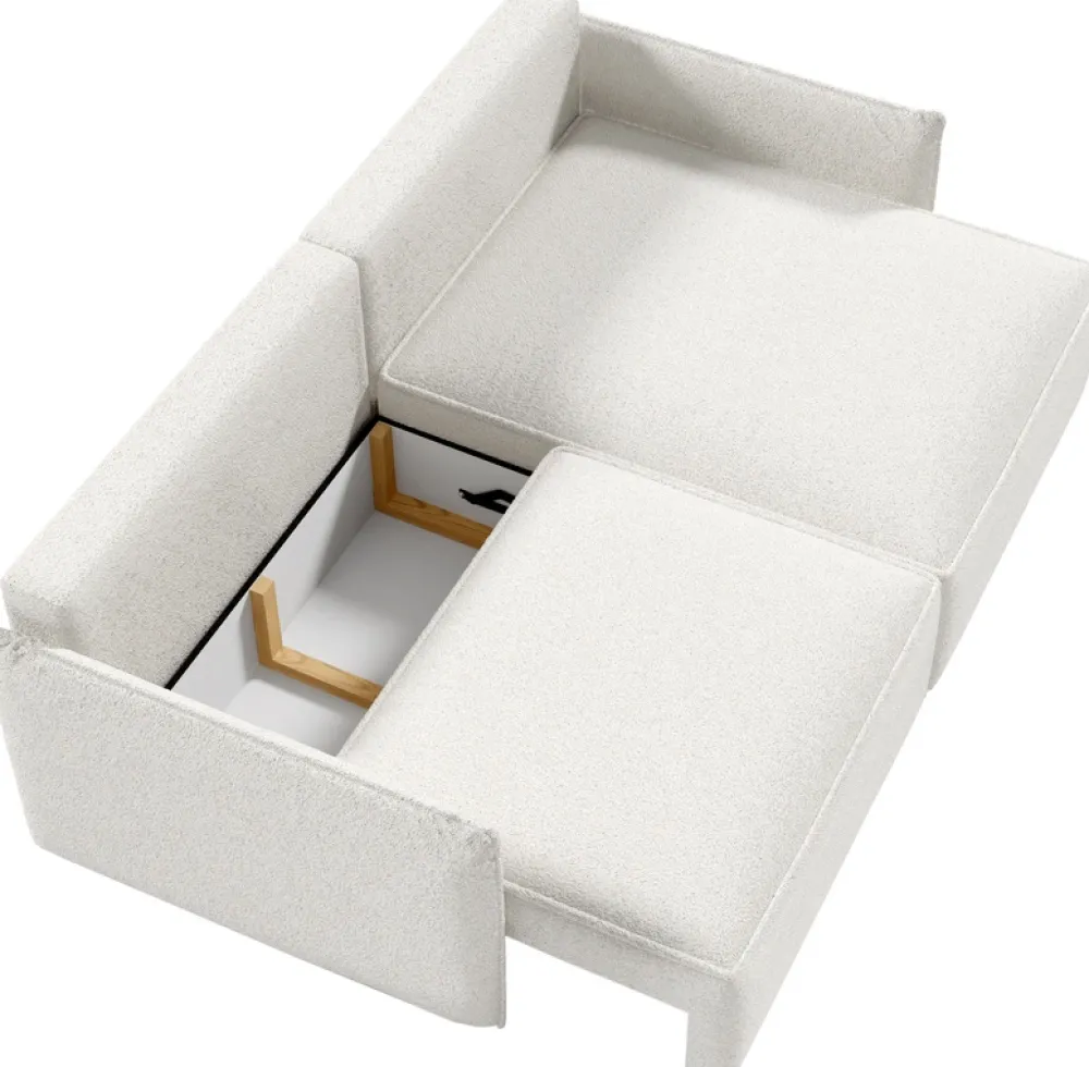 Narożniki>BROMARKT Nowoczesna kanapa rogowa szara wolnostojąca boucle ARTUR