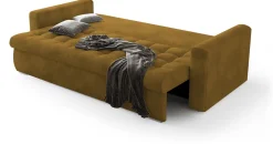 Meble Młodzieżowe|Kanapy I Sofy>BROMARKT Nowoczesna kanapa z funkcją spania do salonu LUIS musztardowa