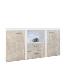 Komody>Lempert Nowoczesna komoda 156 cm Beton jasny Biały SAMBA
